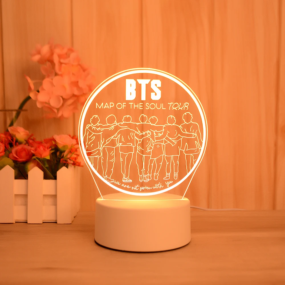 3D Night Light Acrylic LED Table Lamp Xmas Gift Kids Gifts BTS