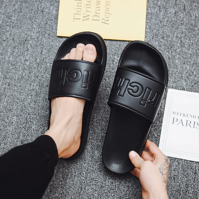 2022 Men Rich Funny Home Slippers Comfy Beach House Hotel Guest PVC Slide Slippers