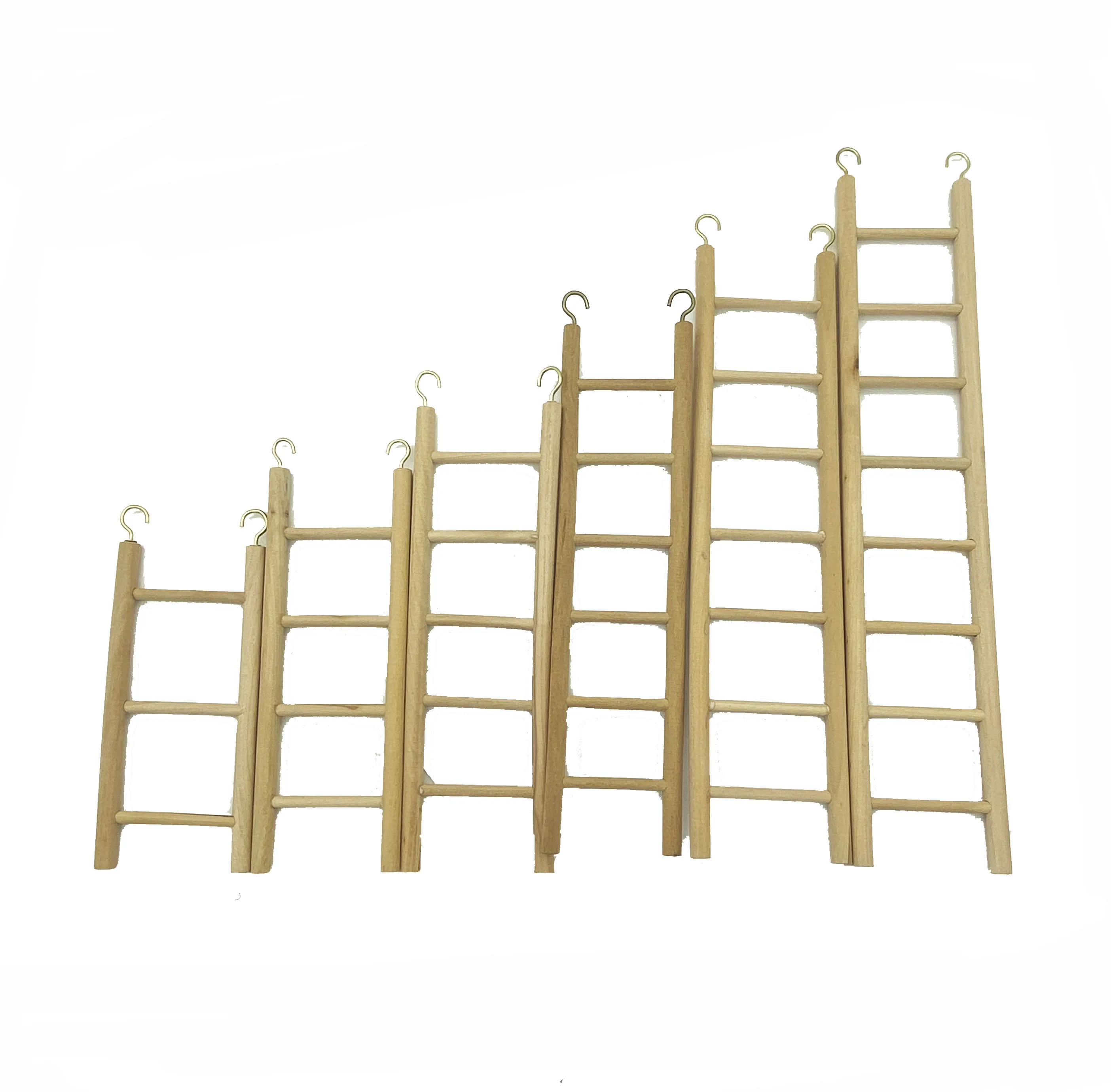 Natural Wood Ladder  Hanging Shredding Toys Parrot Chew Wooden Blocks Bird Perch For Parakeets