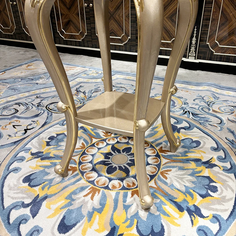 MO LAN French flower shelf living room storage shelf European court luxury champagne solid wood floor flower pot rack