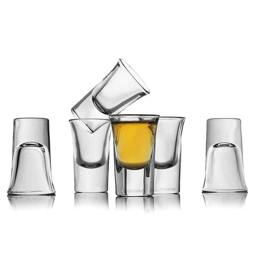 13ml 20ml 25ml 35ml glass shot glasses custom round heavy base high quality Customized color shape logo shot glass