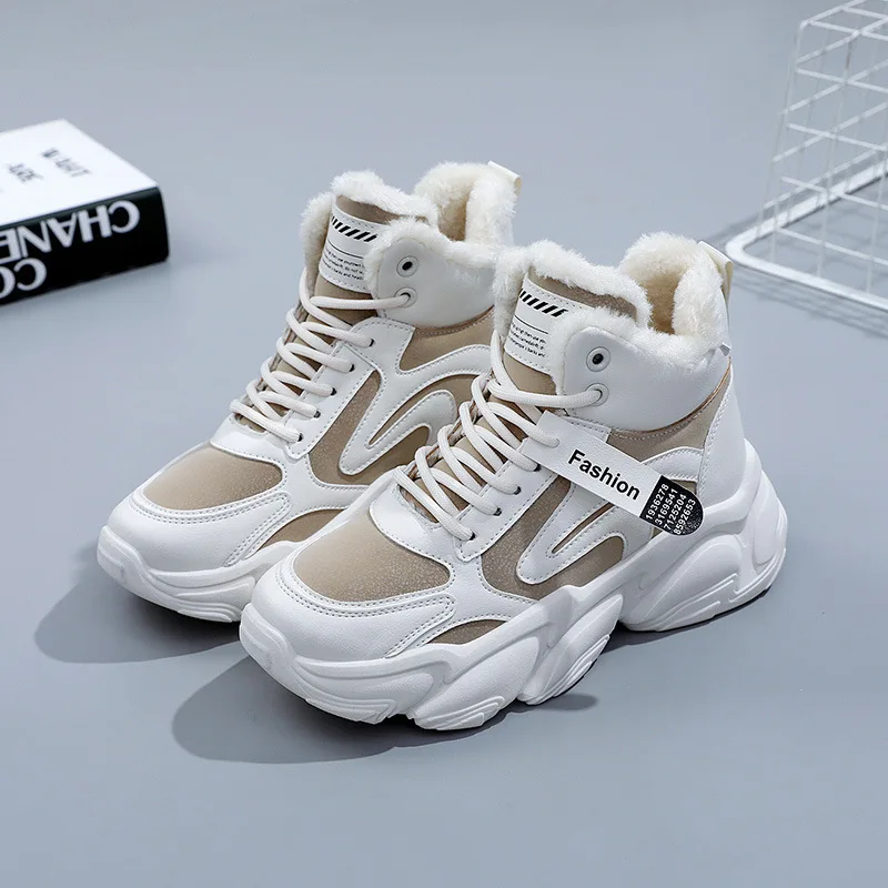 2023 winter new high-quality wool warm plush thick bottom outdoor walking fur leisure sports heating ankle boots