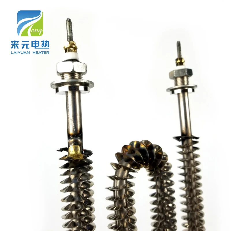 W U I Type Industrial electric resistance air heating element finned tube heater for Load Bank