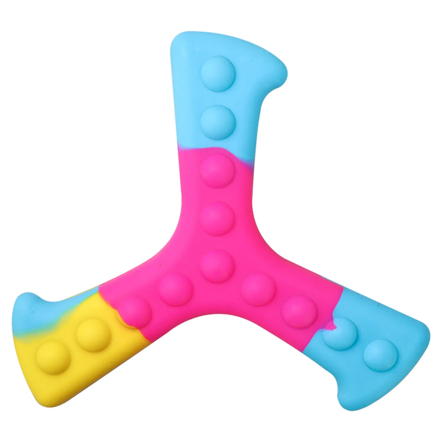 Colorful Kids Toy Silicone Rainbow And Luminous Sensory Push Pop Bubble Darts Fidget Boomerang