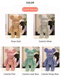 In stock! New Diamonds Bears  23cm/18cm/51cm/35cm/75cm Violent Bear Creative Fashionable And Cute Teddy Bear Doll