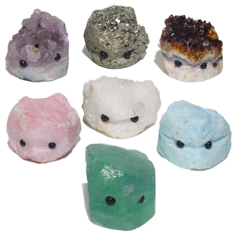 Wholesale natural crystal copper pyrites amethyst cluster specimens of different materials crystal hedgehog