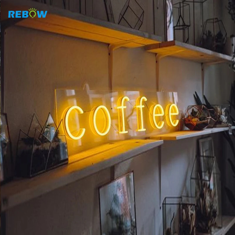 Rebow Drop shipping indoor outdoor waterproof neon wall art custom led neon sign light