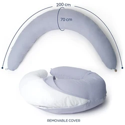Artamber J Type Breastfeeding Clip Leg Women 100% Cotton Cover Side Sleeper Pillow Sleeping Pregnancy Pillow