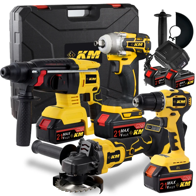 KM Professional 18V Power Works Cordless Tools Power Drill Wrench Power Tools Combo Kits