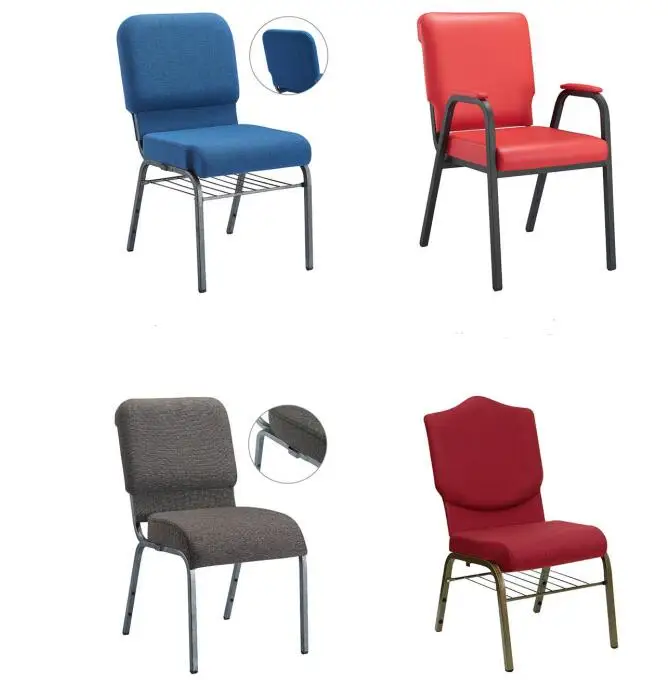 metal stackable church  fabric  banquet chair