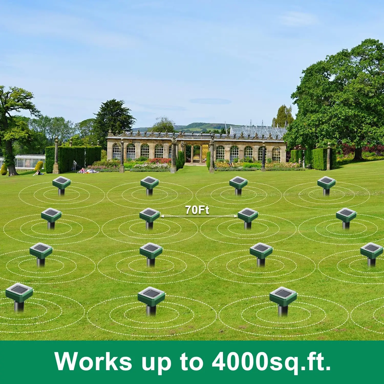 2024 new product Outdoor 360 solar powered ultrasonic animal repeller