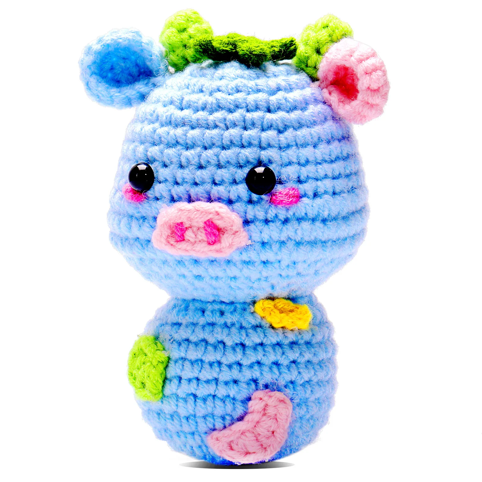 New DIY crochet Cartoon Animal Wool Felt Craft Handmade Needle Wool Pig Crocheting Knitting Kit For Beginners