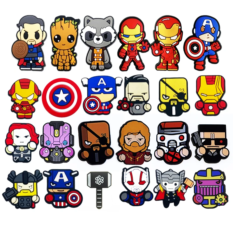 Cartoon Super Heroes Shoe Charms Suitable for Kids Boy Girl Teen Party Spider Man Charms Soft Pvc Shoe Charms