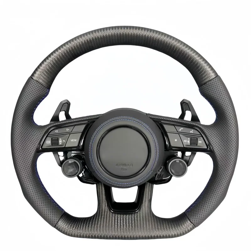 Ever-Carbon Racing Hotsell Factory Price Carbon Fiber Steering Wheel With Shift Paddles For Audi R8 A4 A5 A6 RS Carbon Fiber