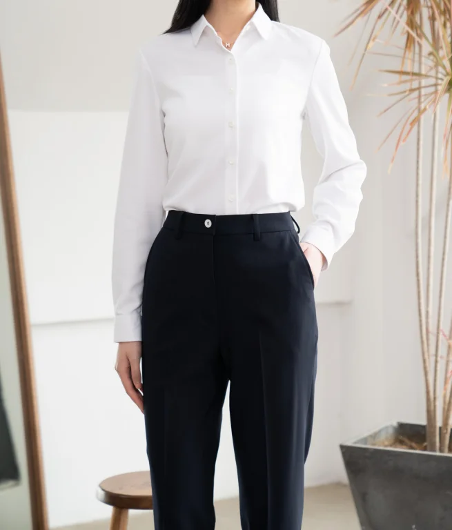 Business Wear Ladies Coat and Pants Set Classic Peak-Lapel Double Breasted Buttons Navy Formal Suit for Women