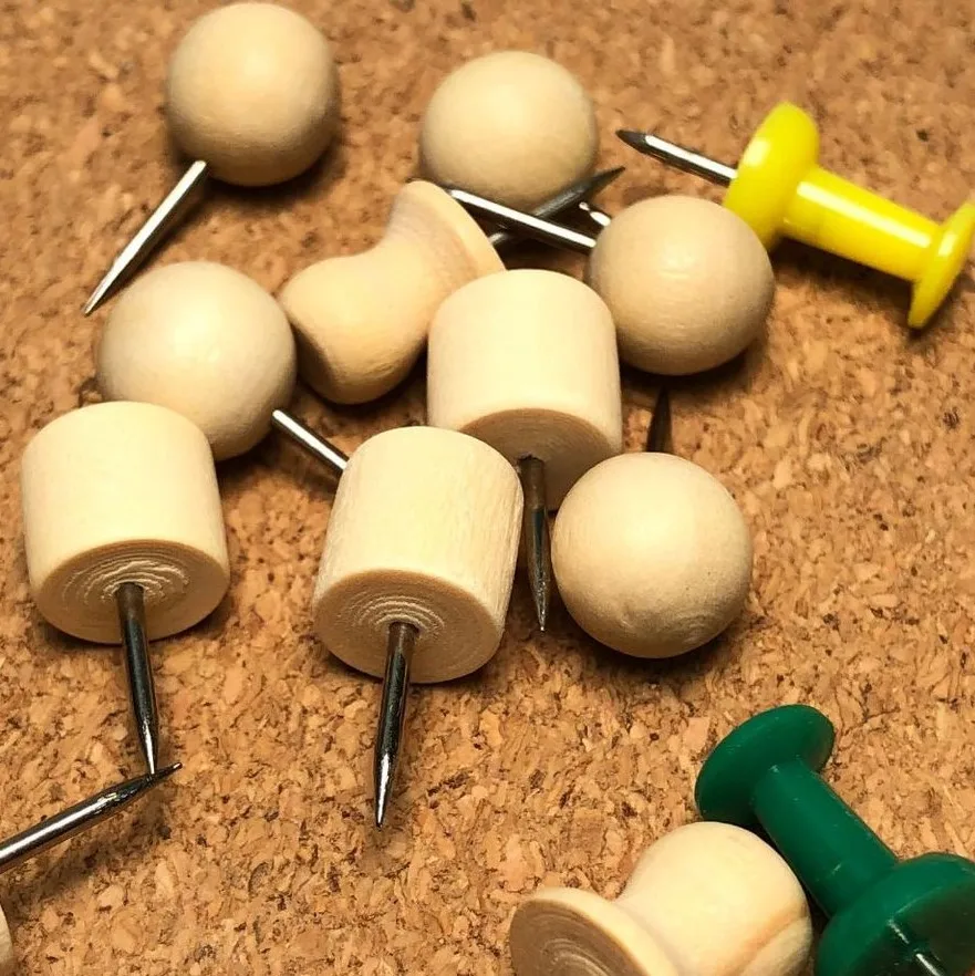 Деревянная комбинация креативные офисные канцелярские принадлежности из массива дерева фиксирующий крючок пробковая кнопка для школы и доски