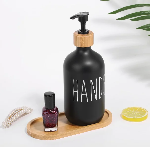 16 Oz Matte Black Hand And Dish Soap Dispenser Set for Kitchen
