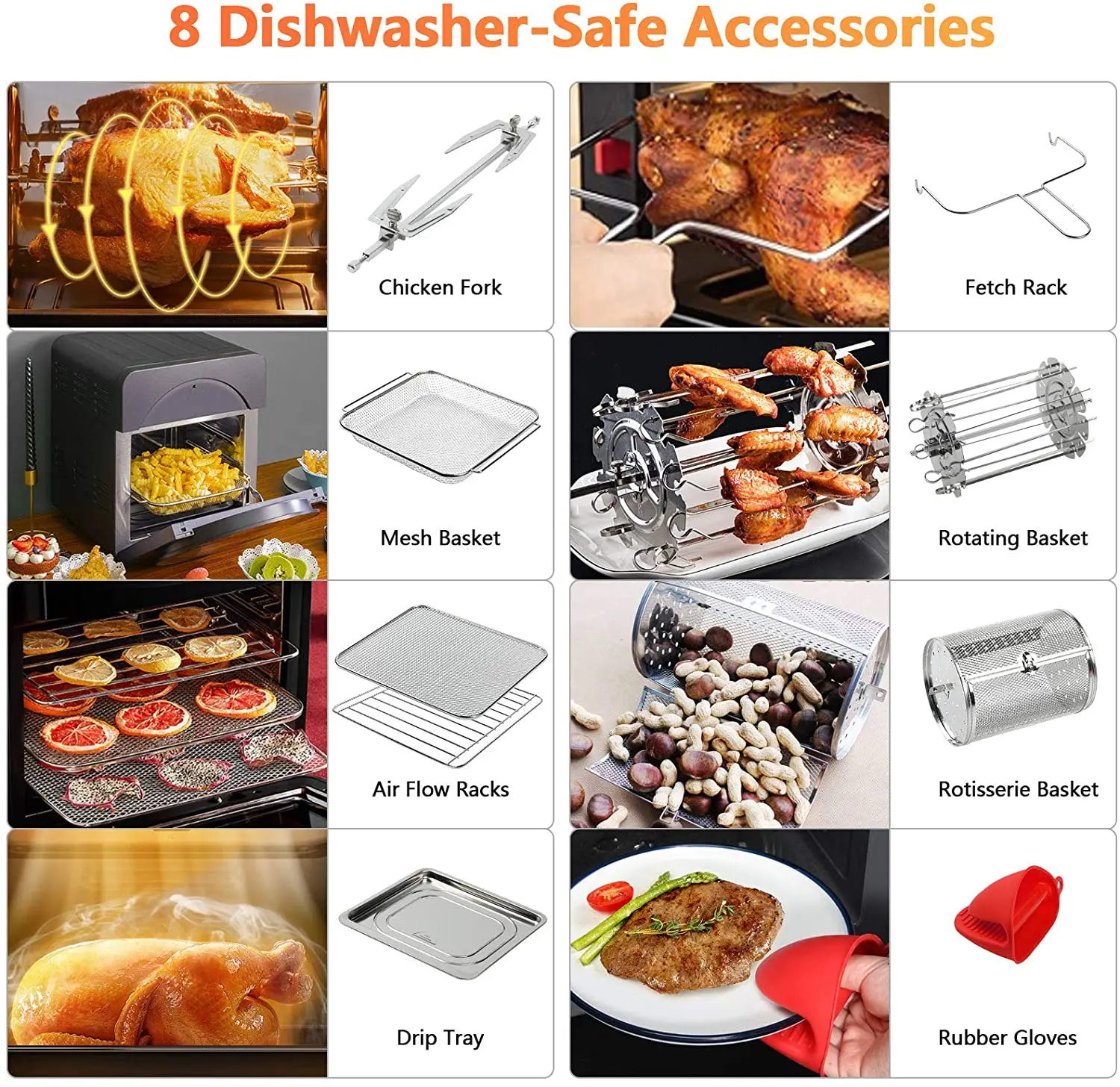 4 in 1 Air Fryer Steam Oven Toaster Silver Crest Professional Manufacturer Without Oil Frying Kitchen