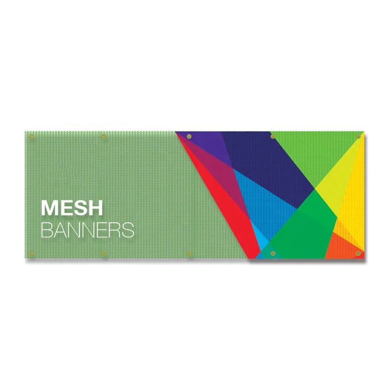 200 views Digital printed advertising custom Heras Fence scrim Fabric flex mesh fence banner with optional Pvc vinyl