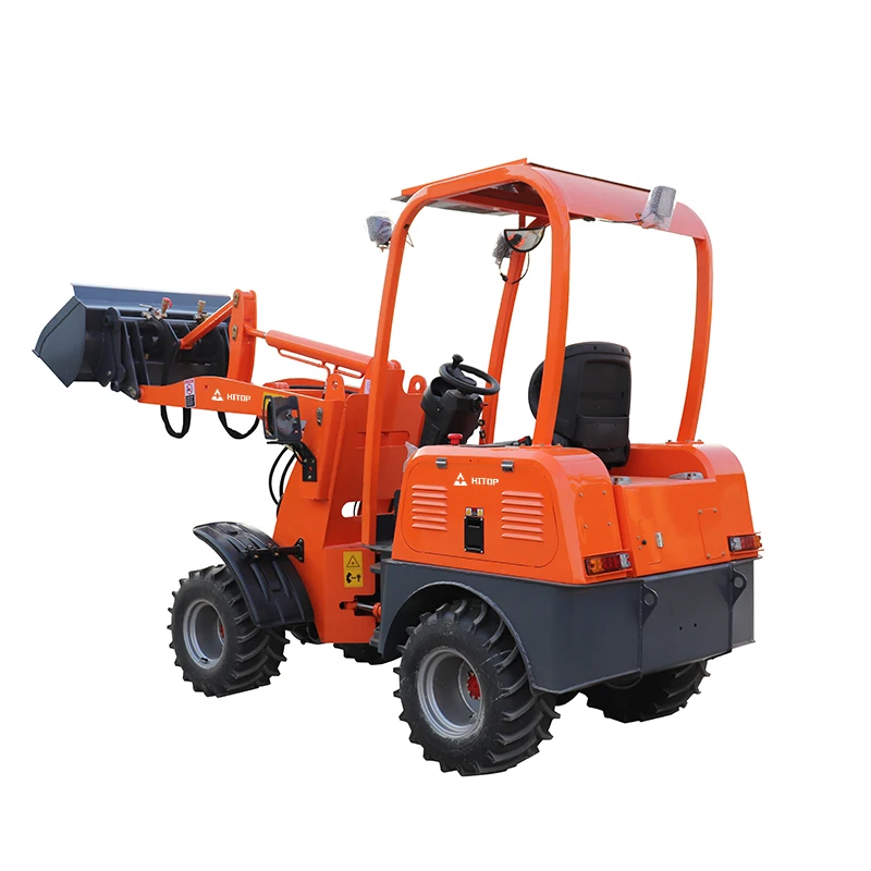 Hitop Manufacturer New Energy Battery Compact Loader 400kg 600kg 800kg Mini Electric Wheel Loader With Standard Bucket For Sale