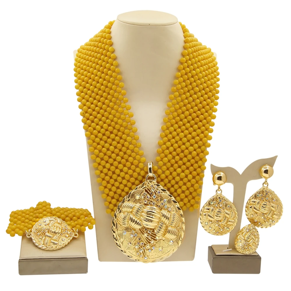 Zhuerrui Italy Gold Plated Women Bridal Jewelry Sets Latest Coral Beads Handmade Jewelry Sets Necklace Bracelet Earrings H40001