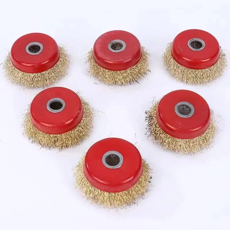 Round Twisted Steel Brush Wire Cleaning Crimping Tools Stainless Spiral Steel Wire Cup Vrushes