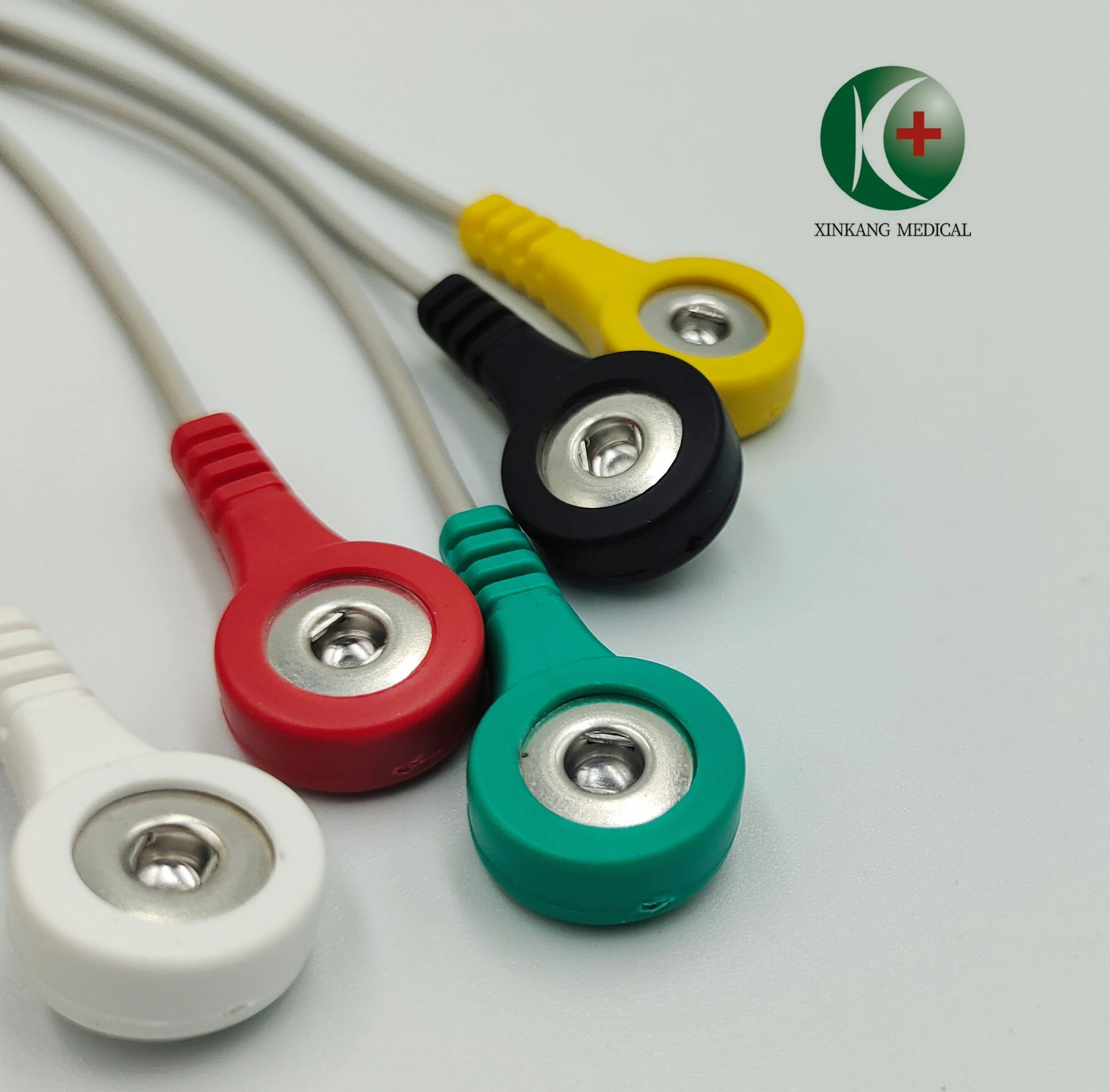 Compatible  Din 5 Lead IEC ECG Cable Lead Wires Snap Button