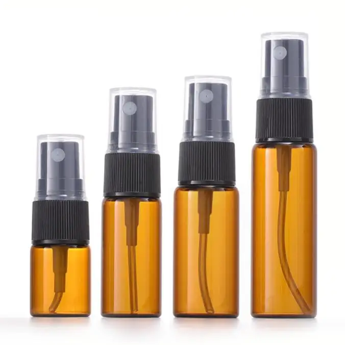 5ml 10ml 15ml 20ml Amber Transparent Small Glass Perfume Bottle Mini Portable Refillable Atomizer For Fragrant Oil Packaging