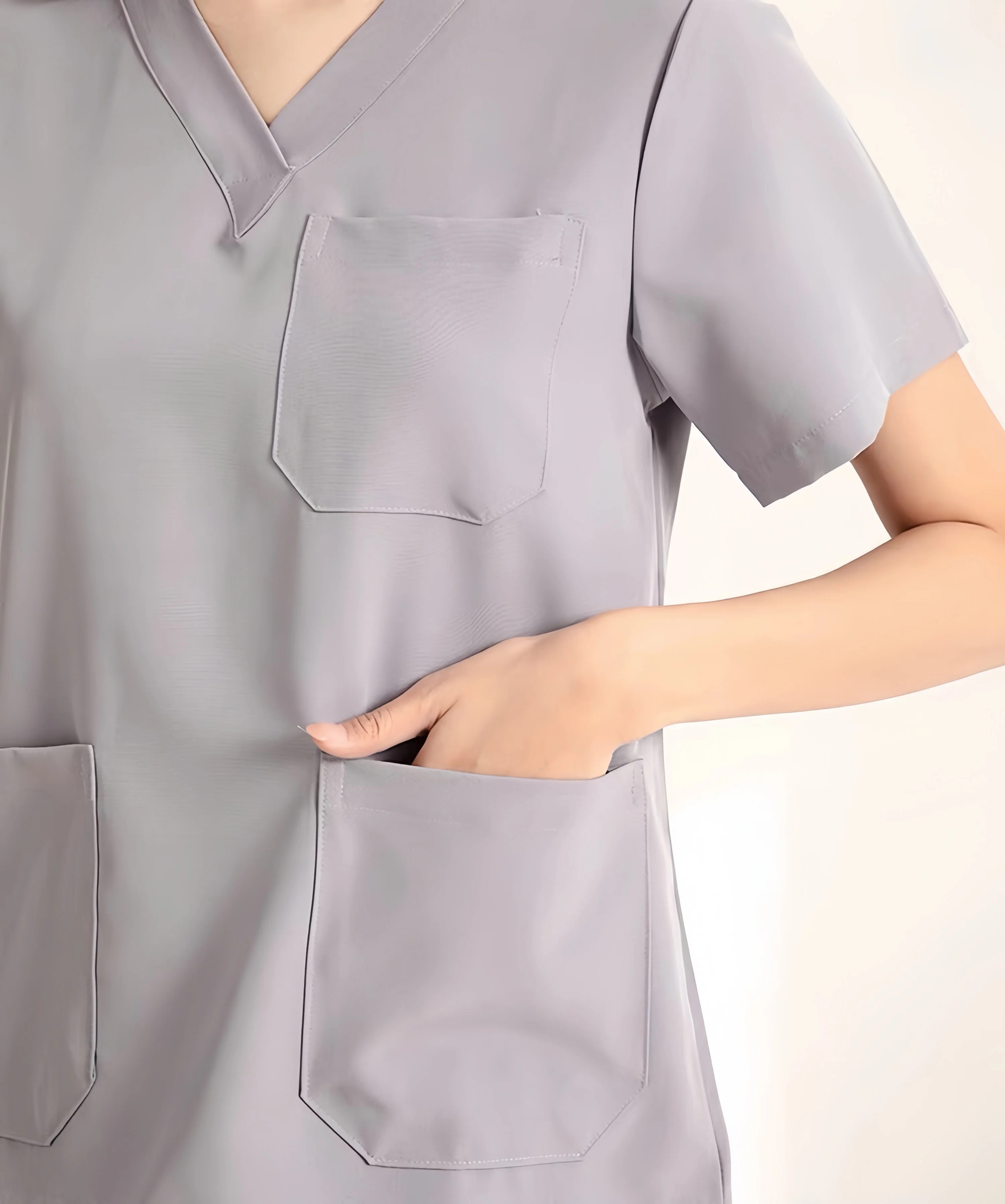 Custom hospital uniform set short - sleeved polyester hospital scrubs uniform