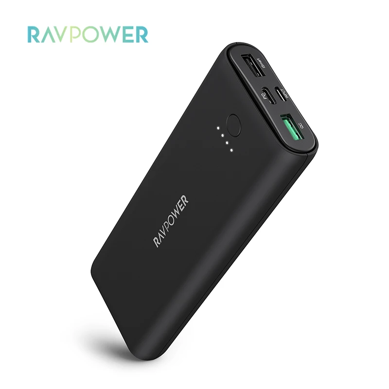 RAVPower RP-PB191 Fast Charge 20000mah Backup Mobile External Battery USB Portable Charger Power Bank 20100mAh