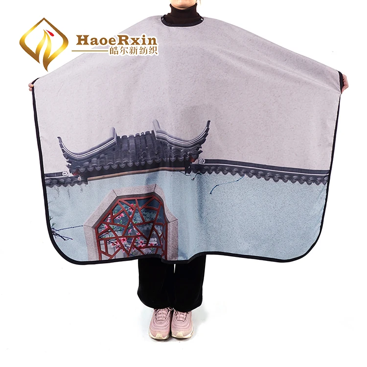 New pattern ODM personalized luxury hair cutting salon custom barber cape