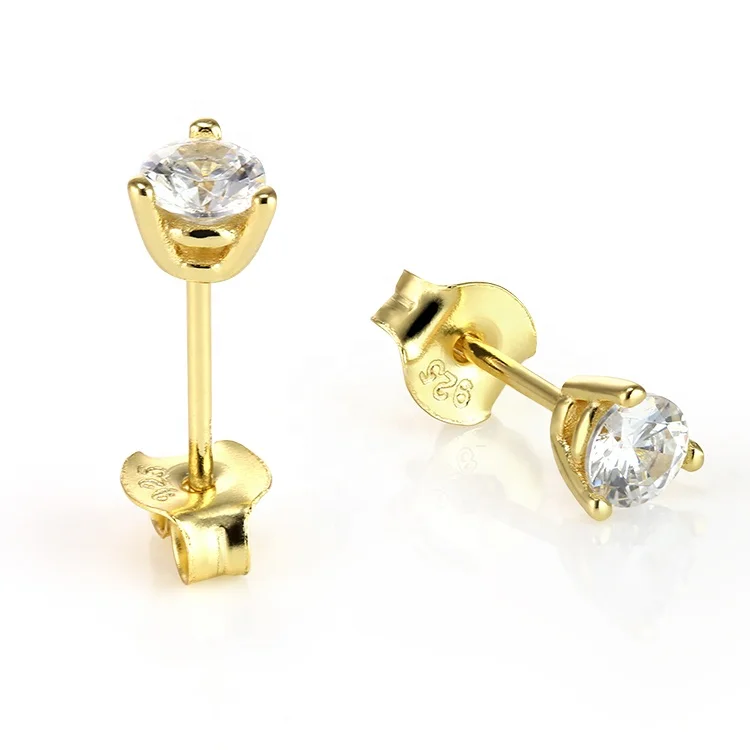 Silver Jewelry 925 Earrings 14K Gold Plated Dainty Jewelry trendy classic stud earrings for Women