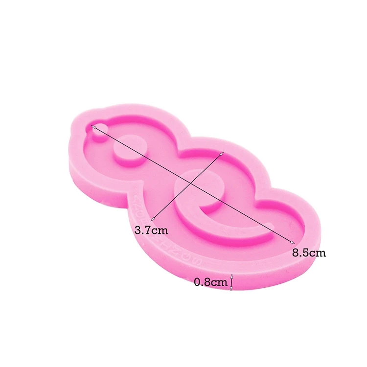 
S647 suicide awareness semicolon keychaim mold for resin craft DIY 