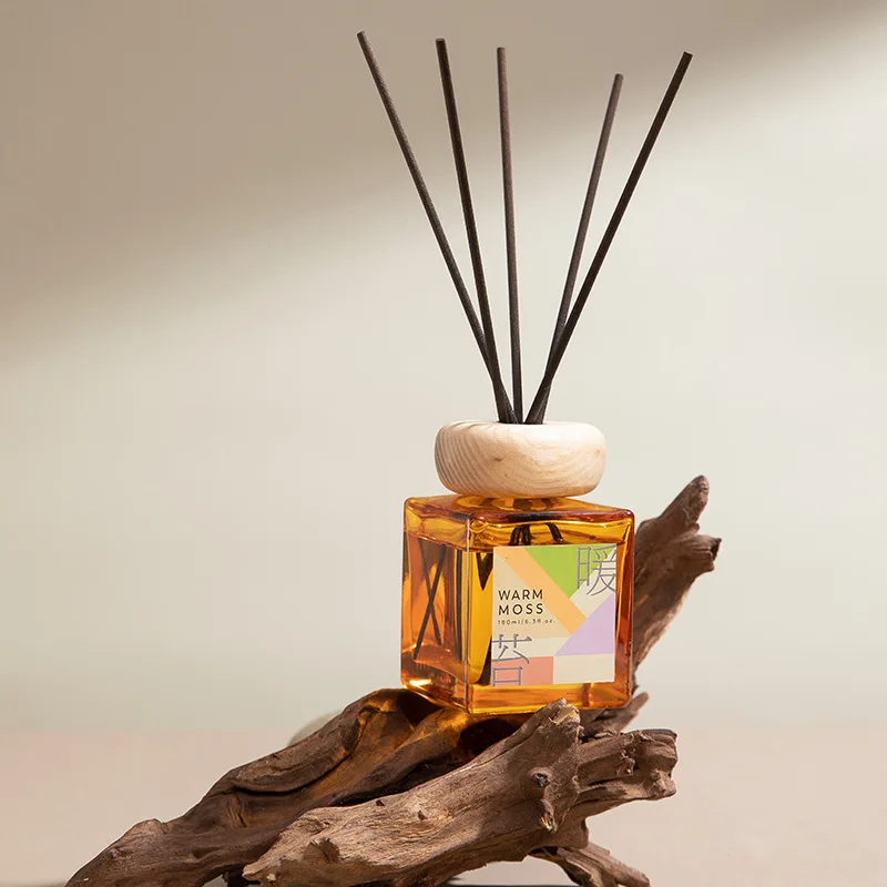 Vintage Square Brown Bottle Dried Flowers Long Lasting Diffuser Essential Oil Wholesale Air Freshener