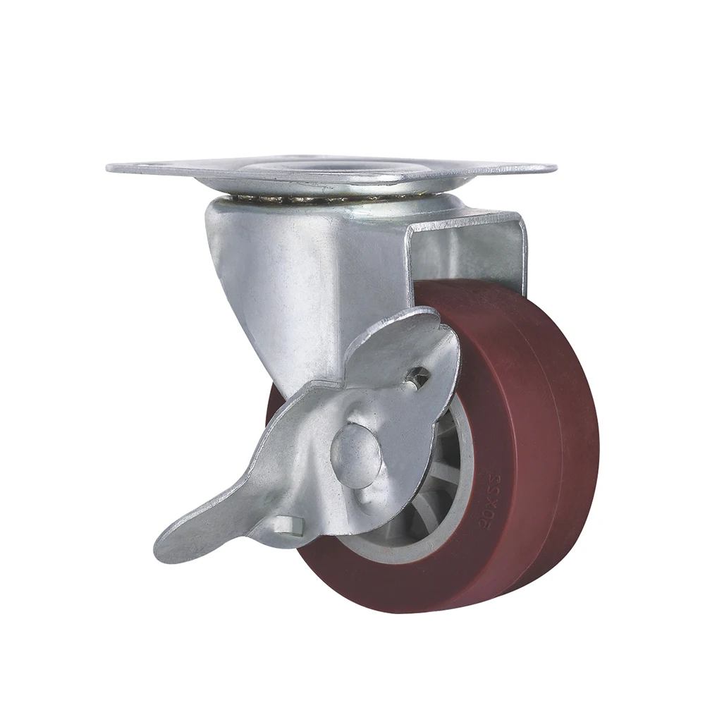 50mm nylon caster wheels 40mm locking furniture trolley cart caster wheels