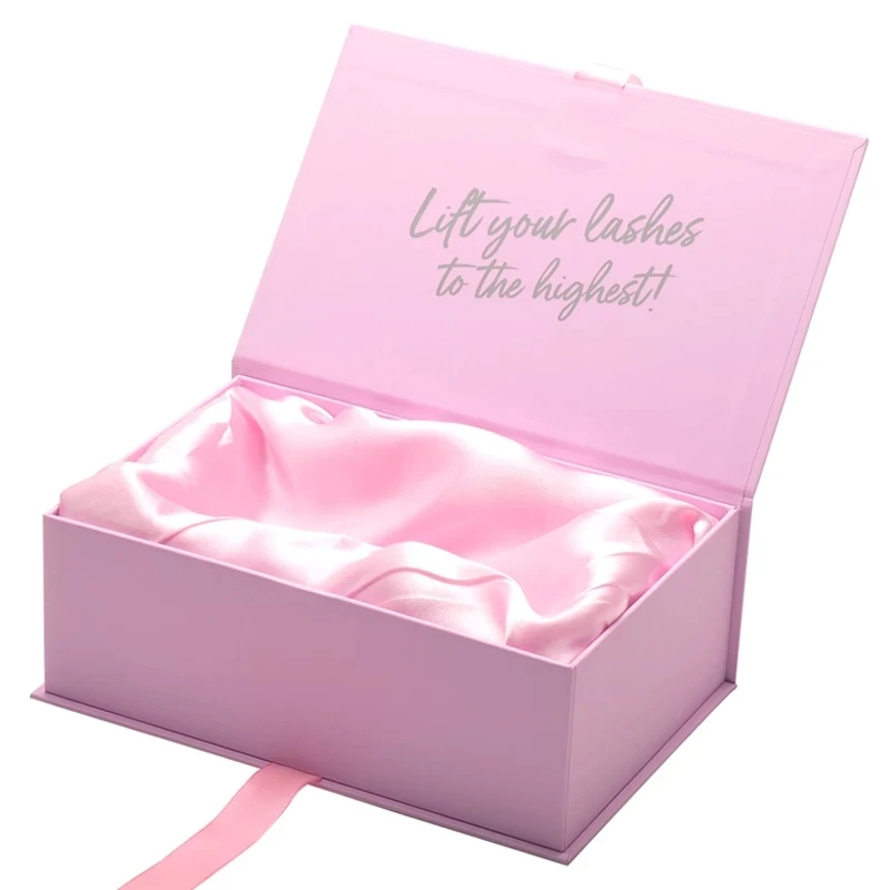 Custom LOGO pink foam velvet inner holder essential oil perfume gift packaging box magnet