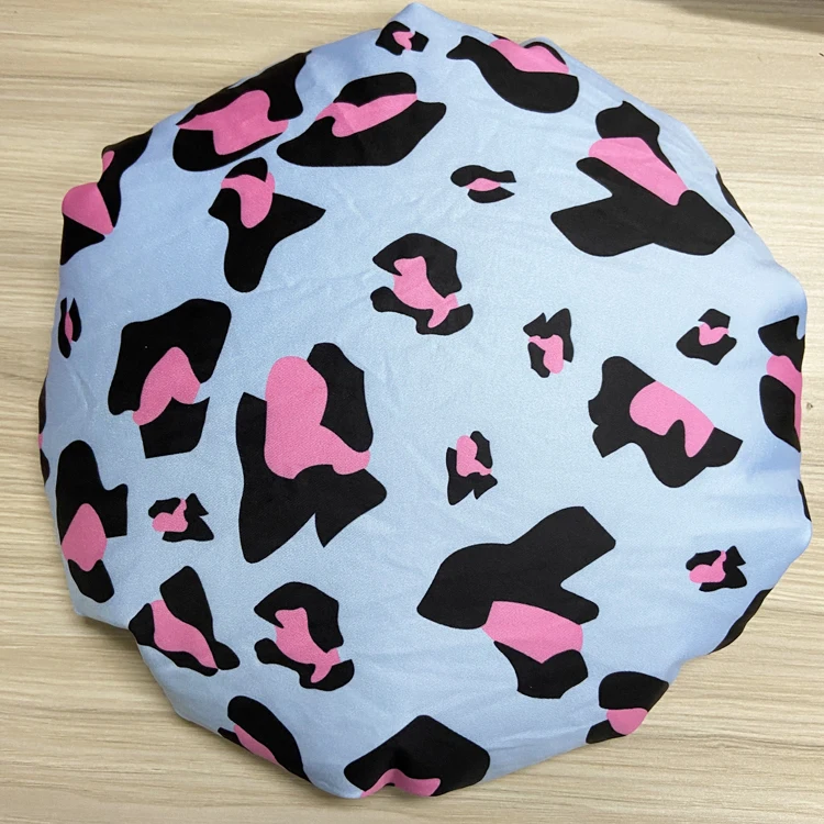 Custom Logo Hair Warp And Bonnet Set Silk Printing Satin Reversible Sleeping Long Double Layer Bonnet