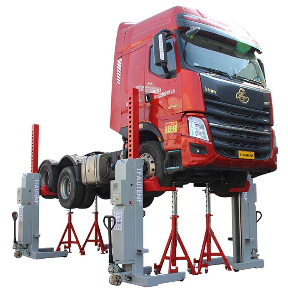 Truck repair and maintenance wireless heavy duty mobile column truck lift