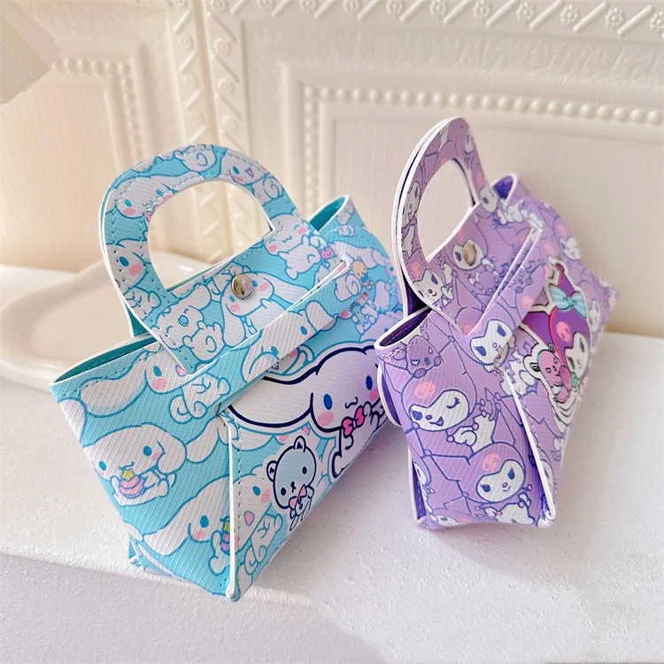 JM  Mini Zero Wallet Cute Melody Handheld PU Coin Earphone Storage Bag Cinnamoroll Handbag
