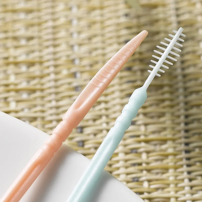 Bulk OEM Food Grade Flexible Interdental Brush Brushpicks Plastic Toothpicks With Brush