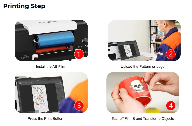 Free Shipping 3D Transfer UV DTF Sticker Label Printer Printing Machine And Cutter