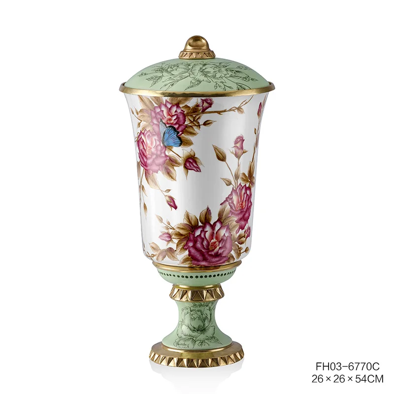 2024 new designs creative brass ceramic handmade trophy cup for tableware decorations home office decor