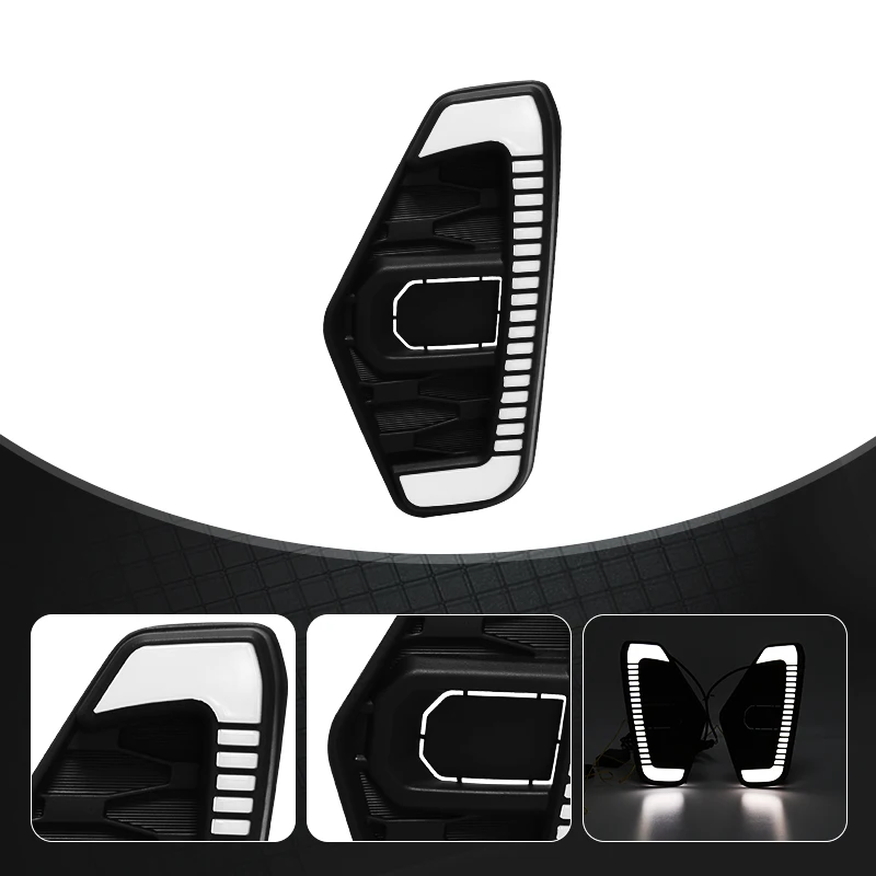 Led Daytime Running Light For Nissan Navara/Frontier NP300 2020 2021 Auto Front Bumper Turn Signal Waterproof Fog Lamps Parts
