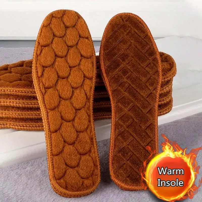 2023 Winter Plush Warm Shoes Insole Thicken Snow Boots Shoe Sole Thermal Insert Sports Running Insoles Men Woman Heating Pads