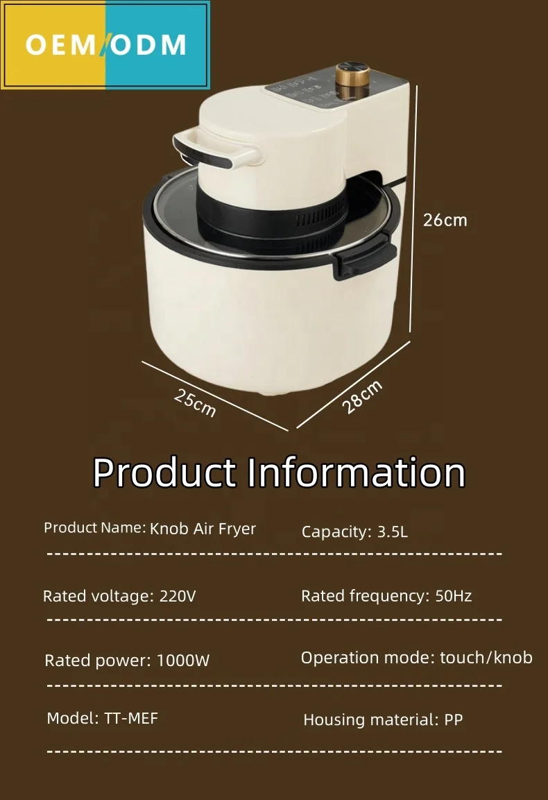 Multi purpose air fryer wholesale customized OEM air fryer toaster visual glass lid freidora aire export