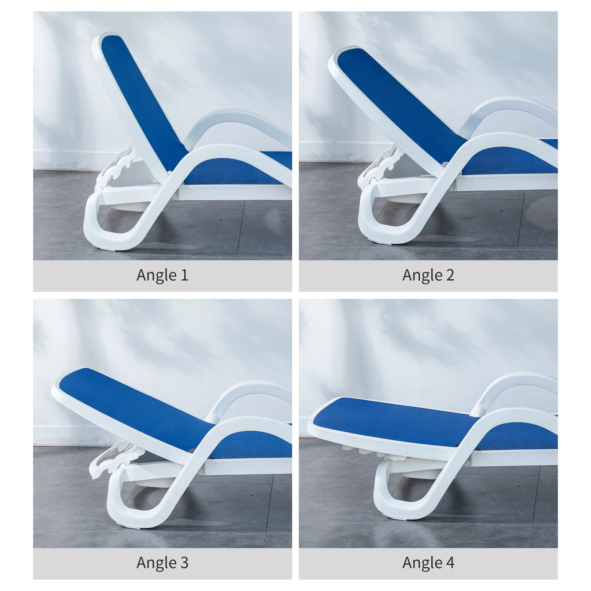 [MOJIA]Top Quality Material Plastic Structure With Tesilin Mesh Beach Lounger Sun Lounger Furniture Lying Bed Folded Good Price