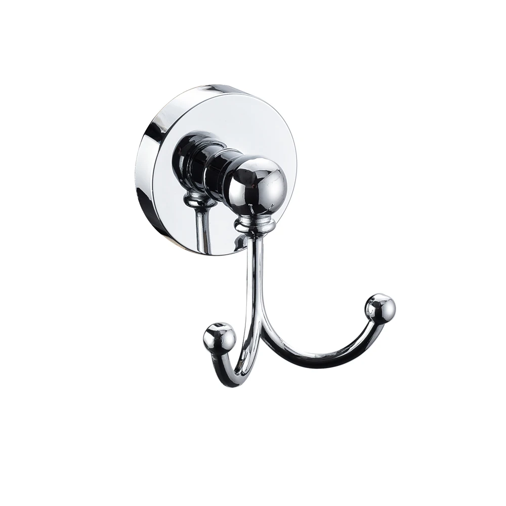 hot sales double towel bathroom coat fittings high quality robe hook robe hook round  chrome plated for bathrooms