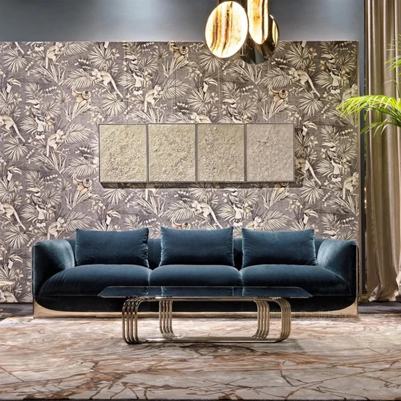 Furnistyle Best Sell 4 Seater Large Couch For Villa Beige Comfortable China Furniture Living Room Fabric Sofa Luxury Sofas