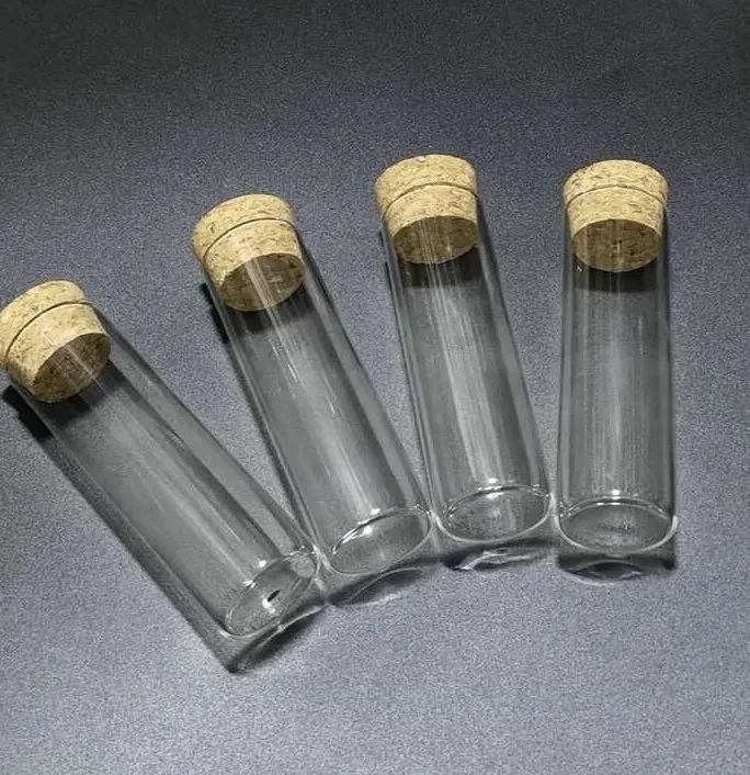 
Flat Bottom Glass Test Tube with cork lid 