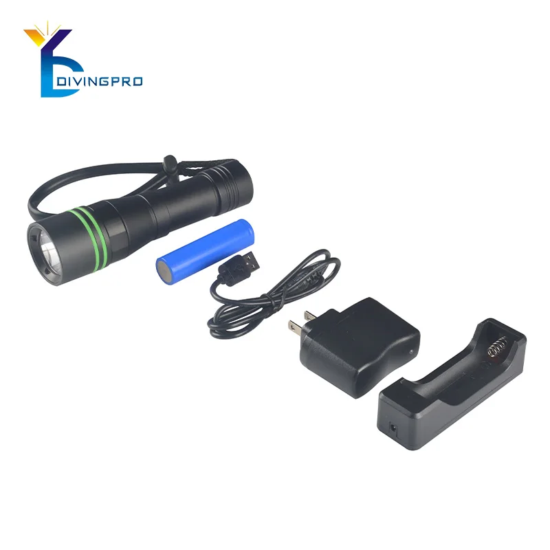 LED diving light 1000lm led diving flashlight led diving flashlight magnetic rotary switch IP68